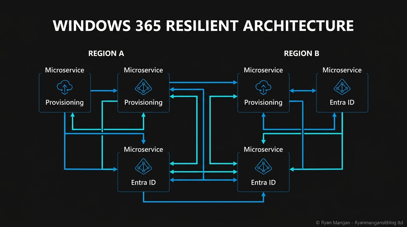 Windows 365 resilience architecture diagram.