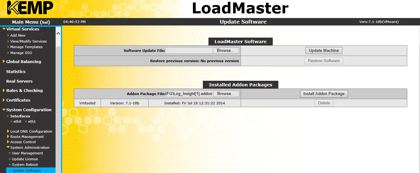 Adding the Log Insight Add on and Templates