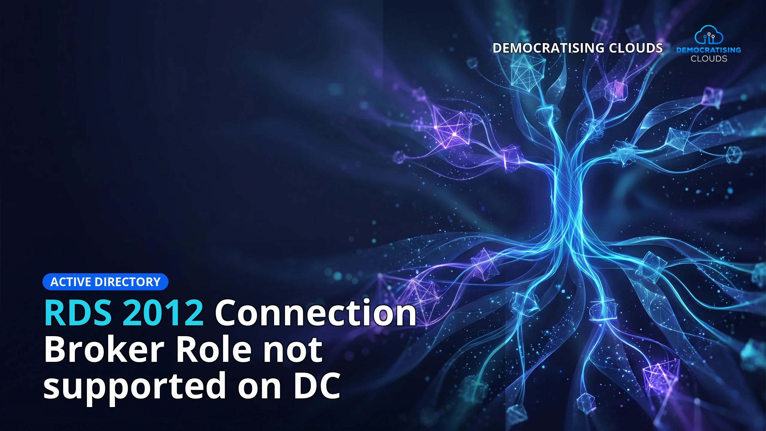 RDS 2012 Connection Broker Role not supported on DC