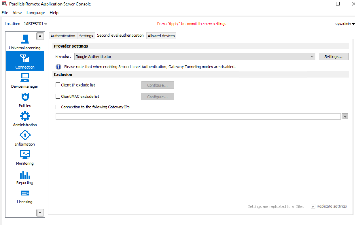 Second Level Auth
